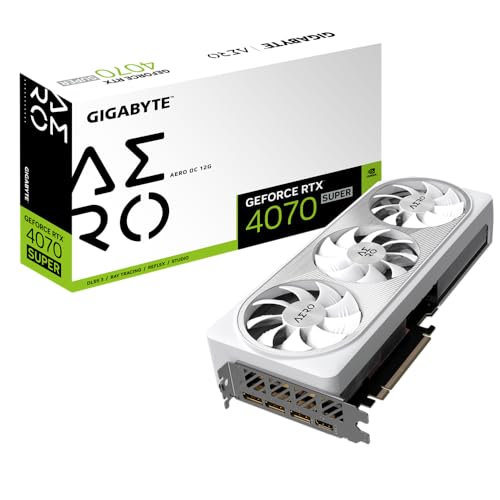Gigabyte GeForce RTX 4070 SUPER AERO OC Grafikkarte - 2565MHz Core, 12GB GDDR6X 21000MHz 192-Bit Speicher, PCI-E 4.0, 3X DP 1.4, 1x HDMI 2.1a, NVIDIA DLSS 3.5, GV-N407SAERO OC-12GD