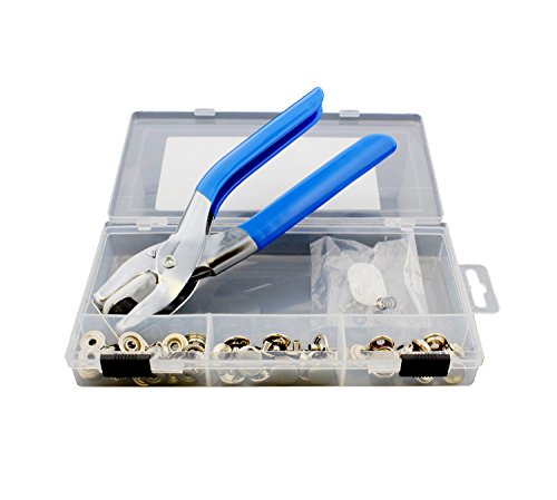 Redneck Convent Snap Pliers 73-Piece Set (Sockets, Caps, Eyelets, Studs) Button Fastener Installation Canvas, Marine, Heavy-Duty Fabric
