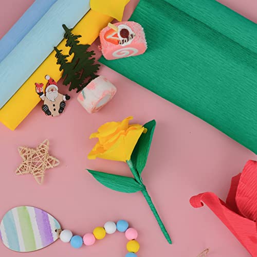 6 Rolls Colorful Art Crepe Paper For Cinco De Mayo Party Decoration 10In X 8Feet Red Green Blue Gold White Crepe Streamers For Mexican Birthday Wedding Baby Shower Supplies #TOP5