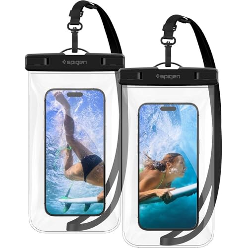 Spigen A601 Lot de 2 Pochettes Étanches Smartphone IPX8 8.2" - Transparent