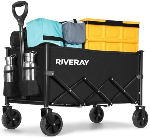 Chariot de Transport Pliable 120L, Montage sans Outil, Chariot Pl...