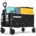 RIVERAY Carro Plegable con Ruedas Grandes, Capacidad 120L/100KG, Mango Ajustable y Ruedas Desmontables, Carrito Plegable Todoterreno para Camping, Jardín o Compra