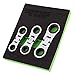 VIM Tools Nano Flex Ratcheting Wrench Set - 3pc Double-Sided Palm-Sized Flex Wrench Set with 72 Tooth