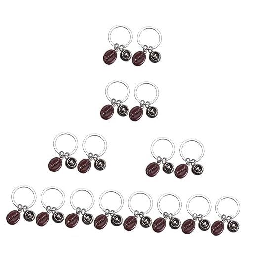 ERINGOGO 16 Peças Chaveiro De Grãos De Café Chaveiro Em Forma De Coração Chaveiro Moedor De Café Chaveiro De Mão Chaveiro De Recompensa Infantil Resina Fofa Xícara De Café Senhorita