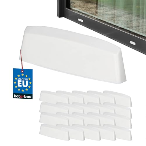 KOTARBAU Lot de 20 bouchons pour fente d'eau - 45 mm - Plastique ASA - Blanc - Drainage de fenêtre - Drainage - Fenêtre en PVC - Protection