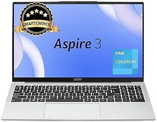 acer SmartChoice Aspire 3 Laptop Intel Core Celeron N4500 Processor Laptop (8 GB LPDDR4X SDRAM/256 GB SSD/Win11 Home/38 WHR/HD Webcam) A325-45 with 39.63 cm (15.6") HD Display, Pure Silver, 1.5 KG