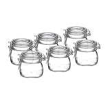 Bormioli Rocco Fido Clear Glass Jar with 85 mm Gasket ,0.5 Liter (Pack of 6)