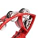Eujgoov Plastic Hand Tambourine Bell, Fish Shaped Double Row Jingles Music Rhythm Tools(red)