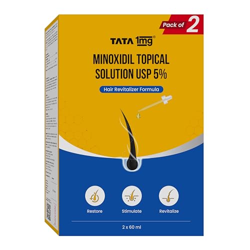 Image of TATA 1MG Minoxidil Hair Growth Topical Solution 5% | Scalp Application for Hair Growth (60ml Each), Pack of 2