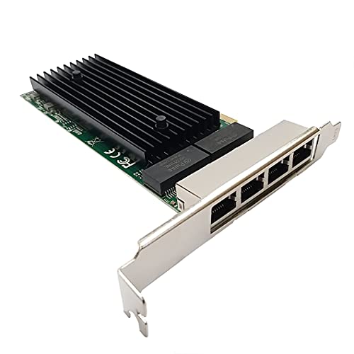 Hinyseno 4 Port Rj-45 10/100/1000Mbps Pci-Express X 4 Gigabit Ethernet Server Adapter Quad-Port Network Interface Controller Card For Intel 82576 Chipset, Compare To Intel 82576 #TOP2