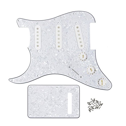 FLEOR SSS Style de gauchère Pickguard Plaque avec 50 mm 52 mm (2pcs) Housses ramassage 2T1V Boutons de commande… - Les Beatles, Paul McCartney, John Lennon, RIngo Starr, George Harrison FLEOR SSS Style de gauchère Pickguard Plaque avec 50 mm 52 mm (2pcs) Housses ramassage 2T1V Boutons de commande…
