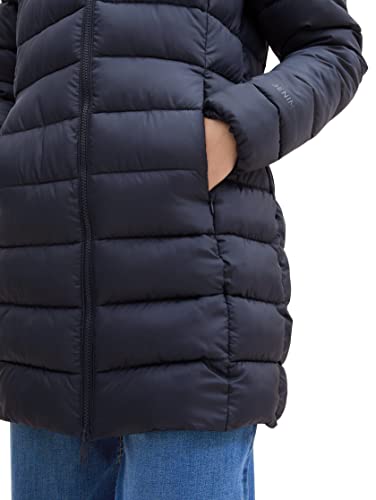 TOM TAILOR Denim Damen 1038551 Lightweight Steppmantel mit Kapuze, 10668-sky Captain Blue, M