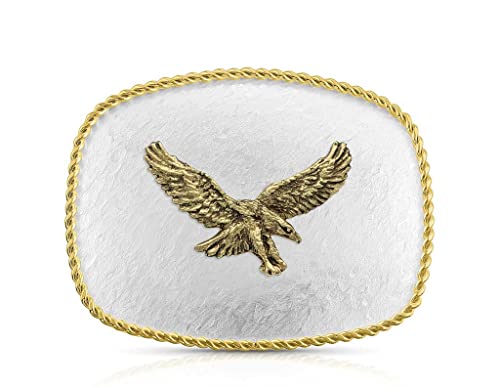 Montana Silversmiths Unisex Rippling Waters Soaring Eagle Belt Buckle Silver One Size