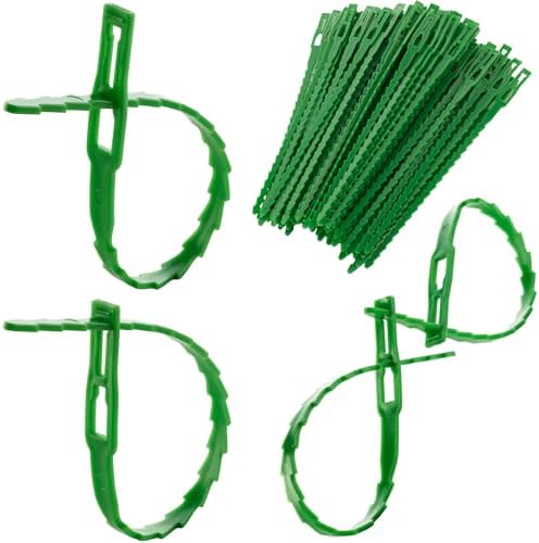 Bridas verdes para plantas de jardín de 17 cm, reutilizables, res...