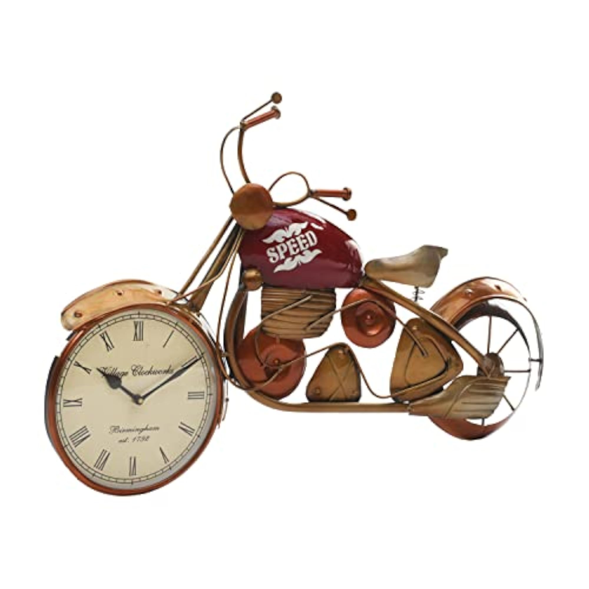 Red Metal 8'' Dial Bike Wall Clock