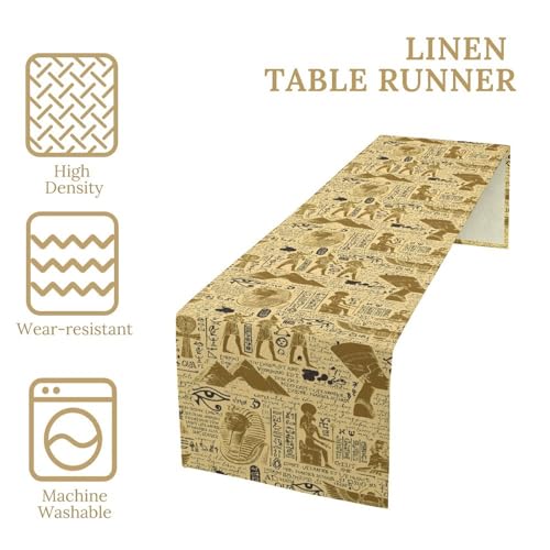 Egyptian Table Runner, Retro Egyptian Elements Graffiti Pattern for Home Kitchen Table Decor Dining Coffee Room Party Decor 13x36in by PHTAYOT - Image 5