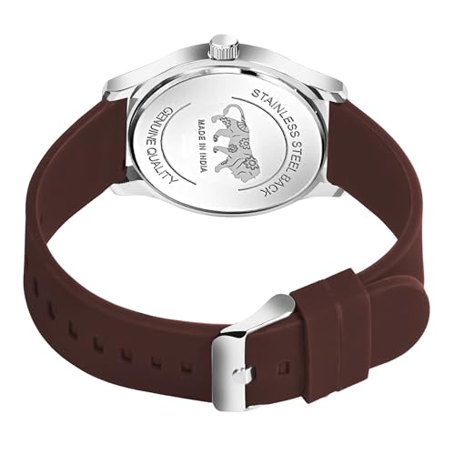 Image of styledose Minimalist dial Softest Adjustable Silicon Belt Quartz Analog Date Display Wrist Watch for Men