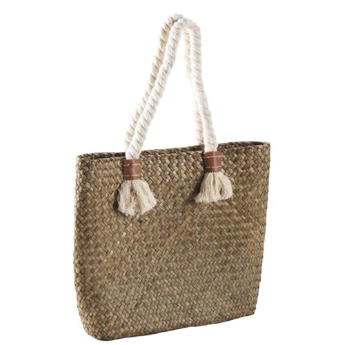 Sac à main jonc naturel corde cabas femme tressé rigide