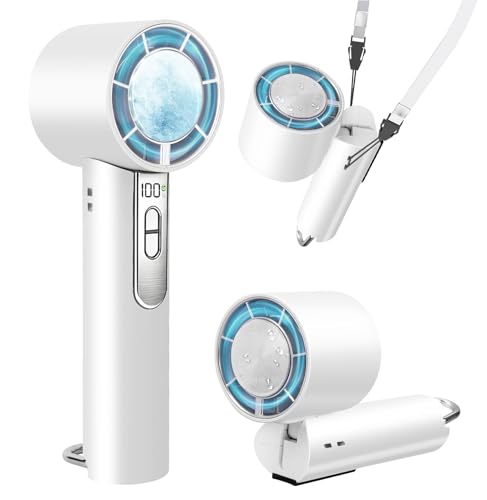 ハンディファン 冷却プレート付き 2026 携帯扇風機 日本製ブラシレスモーター LEDディスプレイ 6000mAh大容量 100段階風量調節 手持ち/首掛け/卓上/吊り下げ4way 90°角度調節 Type-C充電式 小型 軽量 おしゃれ 暑さ対策 花火大会 オフィス用 通勤 通学 野外活動[日本ブランド正規品]