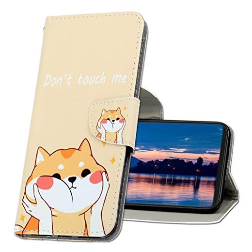 MRSTER Sony Xperia 1 läderfodral, flip notebook plånbok telefonfodral för Sony Xperia 1, stötsäkert heltäckande skyddsfodral för Sony Xperia 1. XC1 Shiba Inu