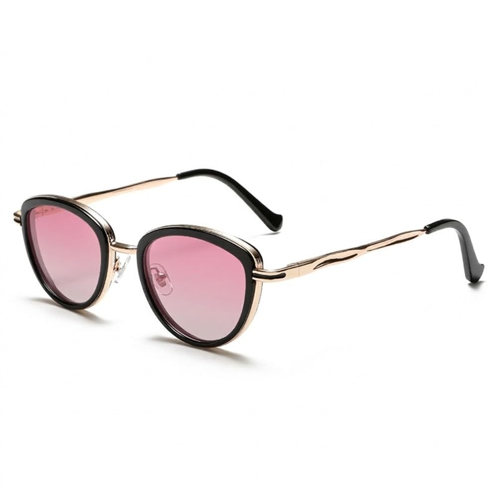 Gafas de sol polarizadas estilo ojo de gato para mujer, modernas, con protección UV400, lentes TAC y montura metálica.
