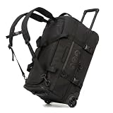 SONS OF ALOHA XL Reisetasche mit Rollen 3-in-1 Rucksack und Trolley wasserabweisend | Flow mit Schuhfach und Schutzecken für Herren & Damen | XL Reise-Rucksack aus hochwertigem Ripstop schwarz