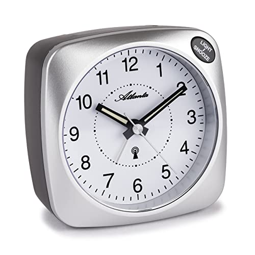 Atlanta Funkwecker mit Licht Snooze Crescendo Analog Silber - 1794/19