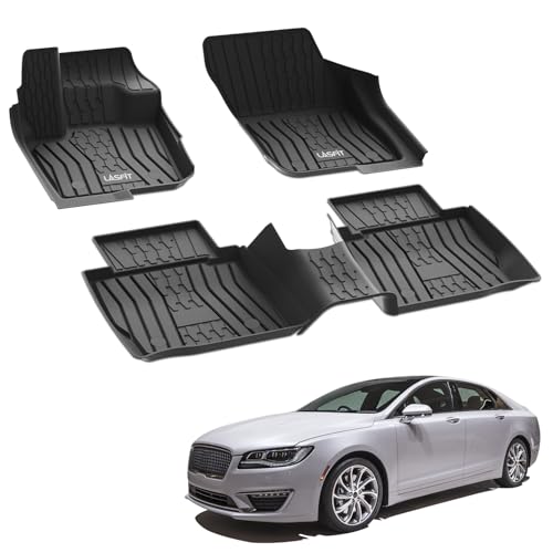 LASFIT Floor Mats for 2020-2017 Ford Fusion & Lincoln MKZ, Custom Fit Full Coverage All Weather TPE Floor Liners, Front & Rear Rows, Black