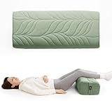 Zonli Yoga Bolster Pillow for Meditation & Restorative Yoga - Rectangular Support Cushion with Removable Cotton Cover & Carry Handle, 26"x11"x7", Green