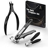 FERYES Toenail Tlippers for Seniors Thick Toenails,Upgrade Podiatrist Toe Nail Clippers Heavy Duty Nail Clippers for Men & Women 3PCS