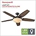 Honeywell Ceiling Fans Carmel, 48 Inch Contemporary Indoor LED Ceiling Fan with Light, Remote Control, Dual Mounting Options, Dual Finish Blades, Reversible Motor - 50197-01 (Bronze)