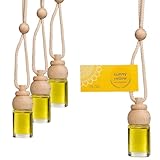 4er Pack Autoduft „Lemongras“ auch für Kleiderschrank & kleine Zimmer – Lufterfrischer ideal für das Auto Essenz aus ätherischen Ölen ohne künstliche Duftstoffe – Auto-Duftöle als Aufhänger á 8 ml