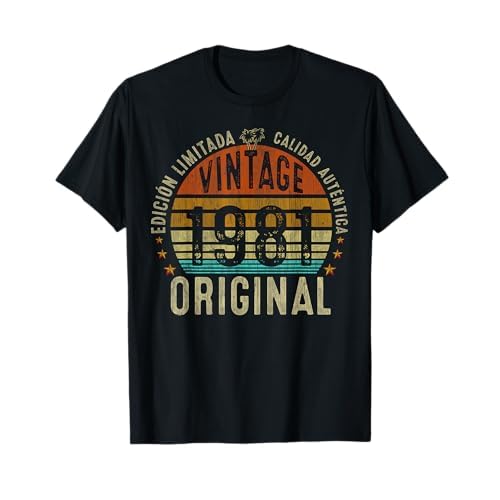 43 Años Regalo de Cumpleaños Hombre Mujer Original 1981 Camiseta