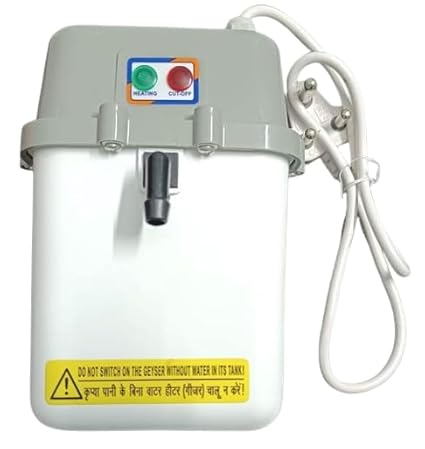 Portable Instant Geyser Compact & Sleek Build Copper Heating Element Anti Siphon Protection (Color & Disign May Warry)