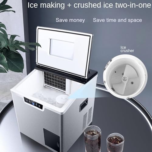 Fabricadora de Hielo y Trituradora de Hielo, Máquina para Hielo en Forma de Nugget con Panel Táctil LED, Capacidad de 1,8 L, Dispensación Automática, Operación por Toque para Fiestas, Cocina y Bar miniatura 2