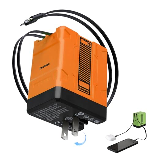 2 in 1 GaN Charger 120w, New Scalable Retractable 120w Fast Charger Module, All in 1 Foldable Charging Adapter Wall Plug for Phone, Tablet, Laptops (Orange)