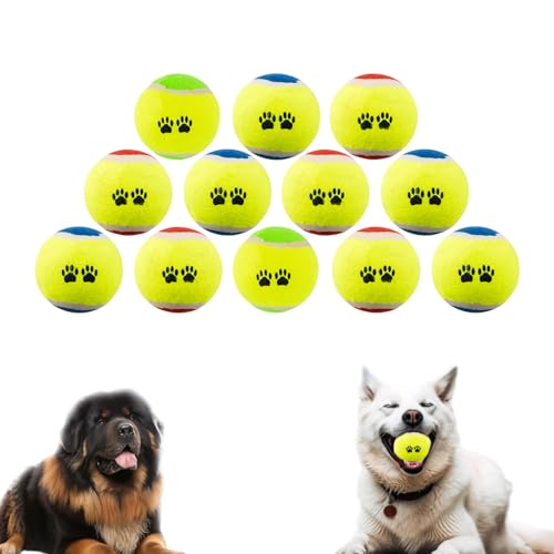 ADEPTNA Extra Bouncy Dog Fetch Tennis Balls Durable and Long-Lasting Balls - High Visibility Colours - Soft Finish Balls for Interactive Play & Exercise (12 Pack)