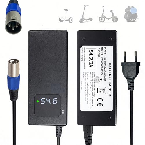 Cargador rápido universal 54,6 V 2 A XLR 3 pines, dispositivos movilidad Monitoreo Voltaje Tiempo real Carga optimizada Compatibilidad Excelente
