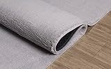the carpet Relax Moderner Flauschiger Kurzflor Teppich, Anti-Rutsch Unterseite, Waschbar bis 30 Grad, Super Soft, Felloptik, Grau, 80 x 150 cm