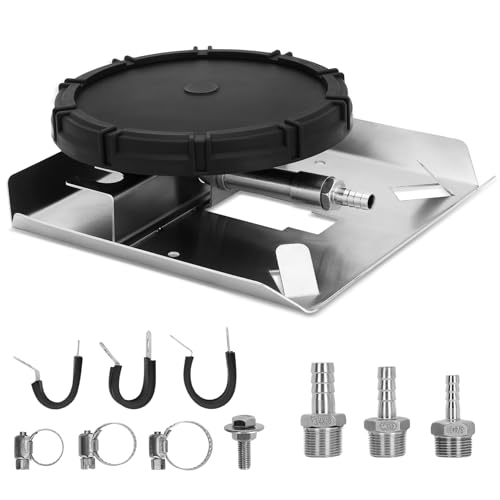 Pond & Lake Aeration Accessories Self-Weighted Stainless Steel Base with Membrane Diffuser Stainless Steel Connectors for 3 Hose Sizes and 3 Clamp Sets Suitable for Outdoor Aeration Systems