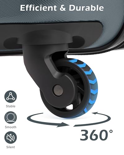 Image of Coolife Luggage Expandable(only 28 inch) Suitcase PC+ABS Spinner Built-in TSA Lock 20in 24in 28in Carry on (Teal, M(24in).)