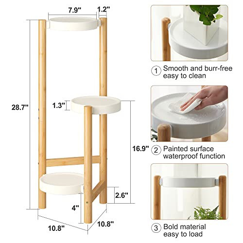 FILWH Plant Stand Indoor Outdoor Plant Rack 3 Tier 3 Potted Flower Holder Ladder Plant Stands Table Plant Pot Stand For Multiple For Balcony Window Living Room Garden Patio (3 Tier)