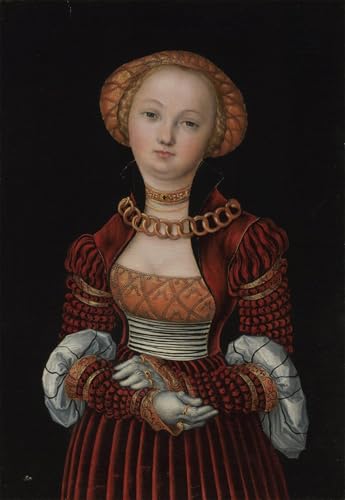 Cuadro decorativo Ritratto di donna de Lucas Cranach el Viejo, pintura de pared de 60x90cm