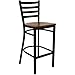 Flash Furniture Clark 30'' Round Black Laminate Table Set with 3 Ladder Back Metal Barstools - Cherry Wood Seat