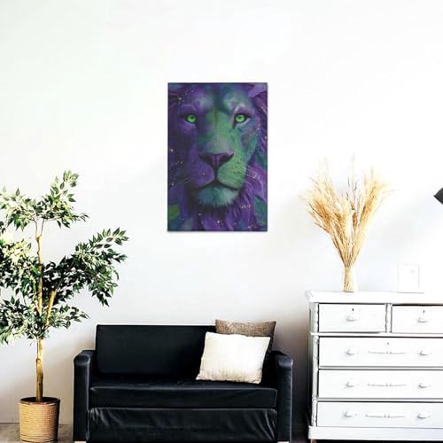 Lienzo psicodélico de león Woshuwo Majestic: impresión estética decorativa de 30x45 cm 5