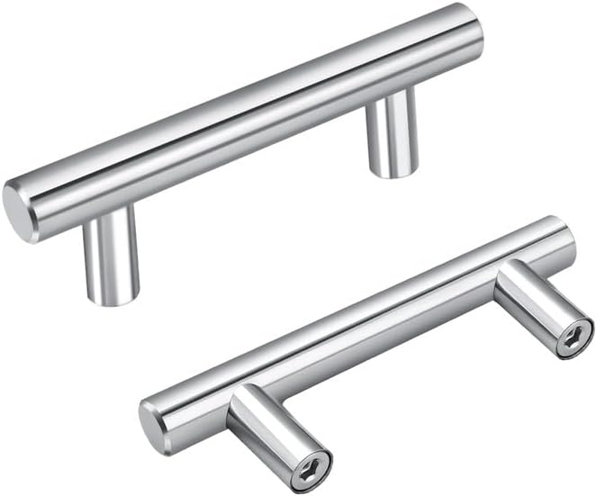 NIZADO Paquete de 30 manijas de gabinete de cocina, tiradores de cajón de acero inoxidable de 2 12 pulgadas, tiradores de gabinete cromados pulidos,