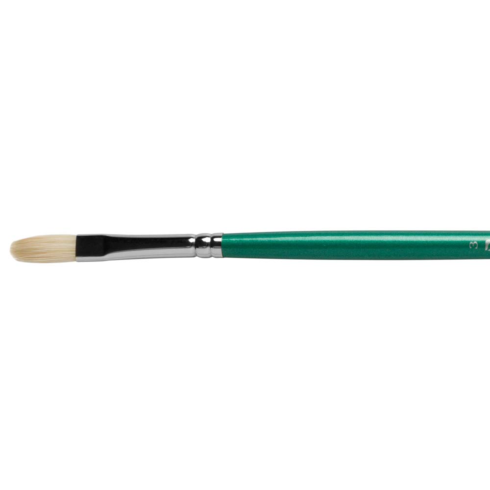 Pro Arte Beige Paint Brush Series A Short Long Flat Hog Artists Brushes Filbert Round - Shape : Filbert - Brush Size : 3