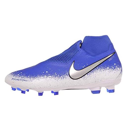 Nike Mens Phantom VSN PRO DF FG Soccer Cleats (11), Racer Blue/Chrome White