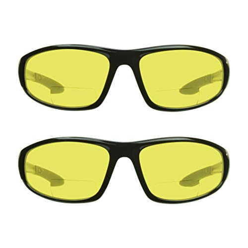 proSPORT Yellow Bifocal Safety Glasses z87 for Men and Women for Night Driving and Riding