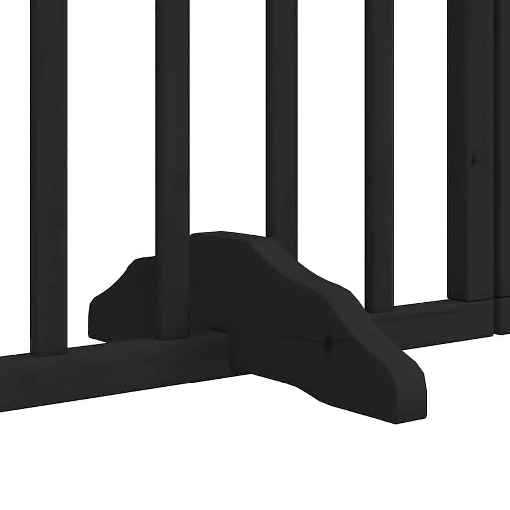 vidaXL Puerta de Perros Plegable 12 Paneles Madera álamo Negra 600 cm, Puerta para Mascotas, Puerta de Seguridad para Perros, Puerta para Perros de Seguridad